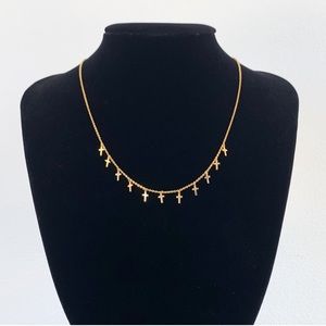 Cross gold necklace perfect for layering